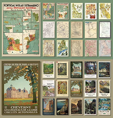 120 Blätter Scrapbooking Papier,Scrapbook Papier Vintage,Deko Vintage Bastelpapier Dekopapier,Scrapbooking Aufkleber Vintage für Schreiben/Album/Zeichnen/Reisetagebuch(Travel Journal) von ZPPLD