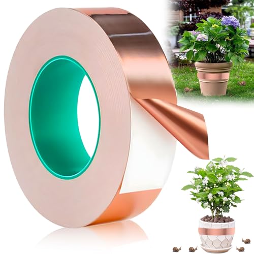 ZPQAODI 30mm X 30M Kupferklebeband, Reine Kupferbleche 0,05mm Dick, Abschirmband Kupferfolie Kupferband Selbstklebend Klebeband Schneckenband Schneckenschutz, für elektrische, Reparatur, Basteln von ZPQAODI