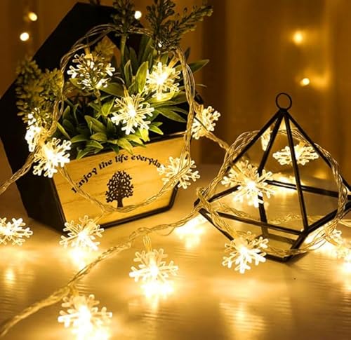 ZPQAODI Weihnachten Schneeflocke Lichterketten, LED Schneeflocke Lichterkette Batterie 10M 80LED Warmweiß Lichterkette, Weihnachtsdekoration Lichter, Außengarten, Schlafzimmer, Hochzeit, Party ZPQAODI Weihnachten Schneeflocke Lichterketten, LED Schneeflocke Lichterkette Batterie 10M 80LED Warmweiß Lichterkette, Weihnachtsdekoration Lichter, Außengarten, Schlafzimmer, Hochzeit, Party von ZPQAODI