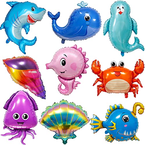 Die neuste Version von Fisch Folienballon 9 Stück Meerestiere Fisch Luftballons für Kindergeburtstag Party Dekoration von ZQBB