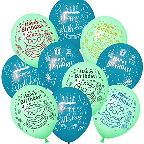 ZQBB Blauer See Geburtstags ballons mit Geburtstagsparty Muster Kindergeburtstag Ballons Dekoration Geeignet für Mädchen Junge Geburtstagsparty, Baby Dusche von ZQBB