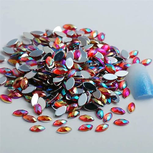100 Stück/Beutel, Acryl, Pferdeauge, flache Rückseite, Strass, Schmuck, DIY, Kleidung, Nageldekoration, Zubehör von ZQJIFHAKOT