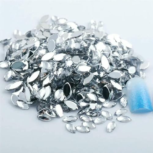 100 Stück/Beutel, Acryl, Pferdeauge, flache Rückseite, Strass, Schmuck, DIY, Kleidung, Nageldekoration, Zubehör von ZQJIFHAKOT