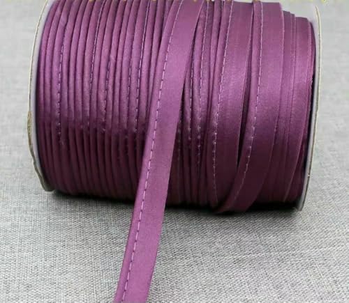 12 mm Polyester-Satin-Schrägband, Paspelierung mit Baumwollkordel, Kantenstreifen für Bastelbedarf, Material, Nähzubehör 12 mm Polyester-Satin-Schrägband, Paspelierung mit Baumwollkordel, Kantenstreifen für Bastelbedarf, Material, Nähzubehör von ZQJIFHAKOT