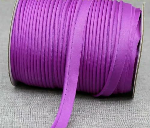 12 mm Polyester-Satin-Schrägband, Paspelierung mit Baumwollkordel, Kantenstreifen für Bastelbedarf, Material, Nähzubehör von ZQJIFHAKOT