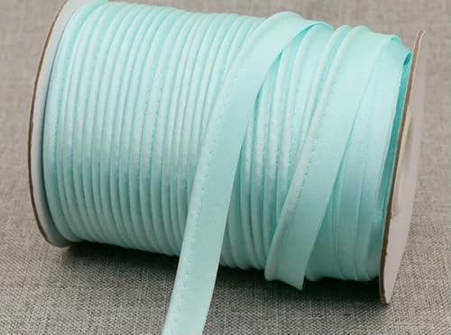 12 mm Polyester-Satin-Schrägband, Paspelierung mit Baumwollkordel, Kantenstreifen für Bastelbedarf, Material, Nähzubehör von ZQJIFHAKOT
