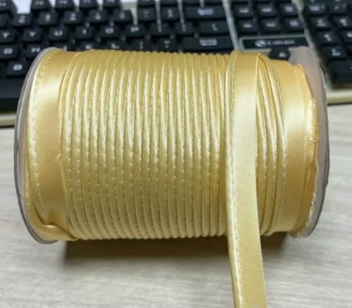 12 mm Polyester-Satin-Schrägband, Paspelierung mit Baumwollkordel, Kantenstreifen für Bastelbedarf, Material, Nähzubehör 12 mm Polyester-Satin-Schrägband, Paspelierung mit Baumwollkordel, Kantenstreifen für Bastelbedarf, Material, Nähzubehör von ZQJIFHAKOT