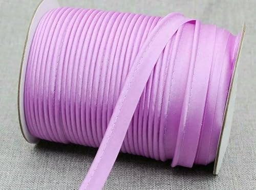 12 mm Polyester-Satin-Schrägband, Paspelierung mit Baumwollkordel, Kantenstreifen für Bastelbedarf, Material, Nähzubehör von ZQJIFHAKOT