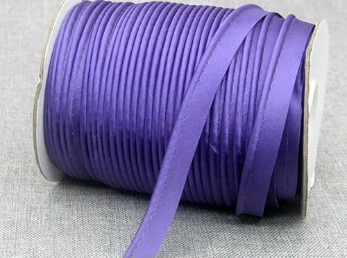 12 mm Polyester-Satin-Schrägband, Paspelierung mit Baumwollkordel, Kantenstreifen für Bastelbedarf, Material, Nähzubehör von ZQJIFHAKOT