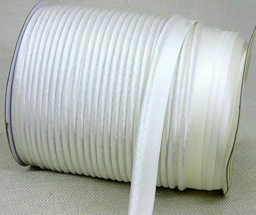 12 mm Polyester-Satin-Schrägband, Paspelierung mit Baumwollkordel, Kantenstreifen für Bastelbedarf, Material, Nähzubehör von ZQJIFHAKOT
