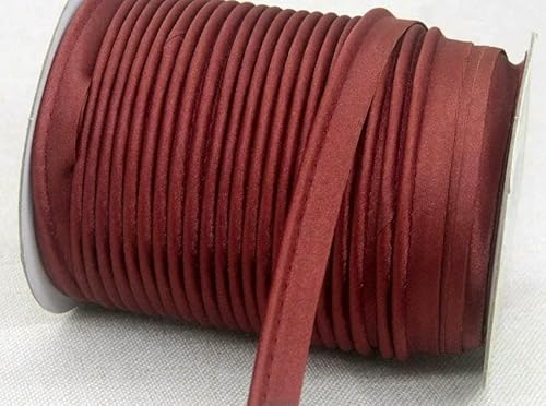 12 mm Polyester-Satin-Schrägband, Paspelierung mit Baumwollkordel, Kantenstreifen für Bastelbedarf, Material, Nähzubehör 12 mm Polyester-Satin-Schrägband, Paspelierung mit Baumwollkordel, Kantenstreifen für Bastelbedarf, Material, Nähzubehör von ZQJIFHAKOT
