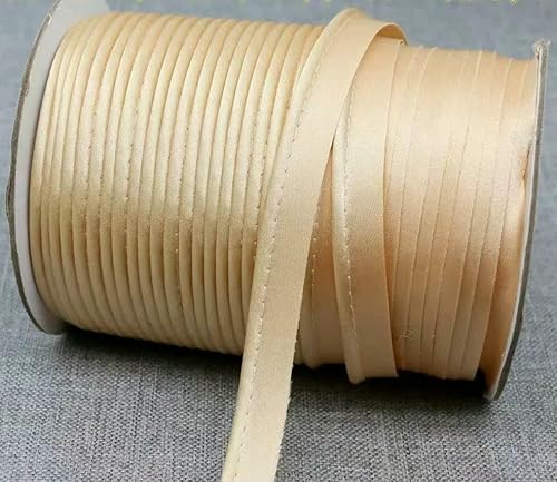 12 mm Polyester-Satin-Schrägband, Paspelierung mit Baumwollkordel, Kantenstreifen für Bastelbedarf, Material, Nähzubehör 12 mm Polyester-Satin-Schrägband, Paspelierung mit Baumwollkordel, Kantenstreifen für Bastelbedarf, Material, Nähzubehör von ZQJIFHAKOT