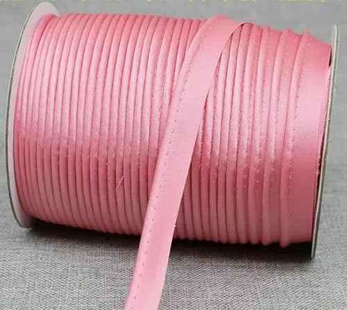 12 mm Polyester-Satin-Schrägband, Paspelierung mit Baumwollkordel, Kantenstreifen für Bastelbedarf, Material, Nähzubehör von ZQJIFHAKOT