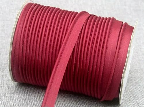 12 mm Polyester-Satin-Schrägband, Paspelierung mit Baumwollkordel, Kantenstreifen für Bastelbedarf, Material, Nähzubehör von ZQJIFHAKOT