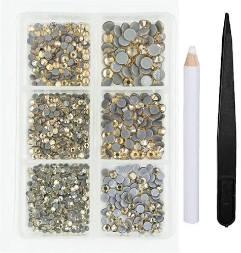 1200 Stück GlasCrystalfix-Strasssteine in verschiedenen Größen, 3D-Kristall-Nagelkunst-Strasssteine für DIY-Kleidungsdekorationen von ZQJIFHAKOT