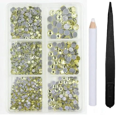1200 Stück GlasCrystalfix-Strasssteine in verschiedenen Größen, 3D-Kristall-Nagelkunst-Strasssteine für DIY-Kleidungsdekorationen von ZQJIFHAKOT