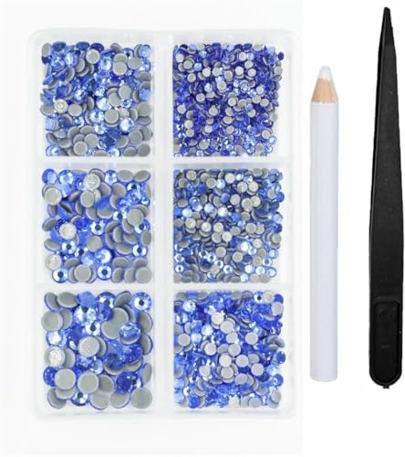 1200 Stück GlasCrystalfix-Strasssteine in verschiedenen Größen, 3D-Kristall-Nagelkunst-Strasssteine für DIY-Kleidungsdekorationen von ZQJIFHAKOT