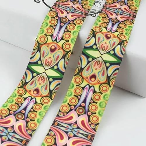 2 Meter 38 mm modisch bedrucktes Nylon-Gurtband, Taschenband, ethnisches Jacquardband, Kleidungsgürtel, Schrägband, Nähzubehör von ZQJIFHAKOT