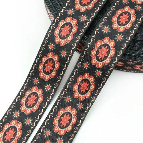 2 Meter 38 mm modisch bedrucktes Nylon-Gurtband, Taschenband, ethnisches Jacquardband, Kleidungsgürtel, Schrägband, Nähzubehör 2 Meter 38 mm modisch bedrucktes Nylon-Gurtband, Taschenband, ethnisches Jacquardband, Kleidungsgürtel, Schrägband, Nähzubehör von ZQJIFHAKOT