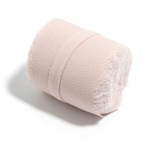 5 m / Rolle, handgefertigt, ausgefranste Kanten, Satin-Chiffon, seidenähnliches Band für Bastelarbeiten, Geschenkverpackungen, Blumensträuße, Party, Weihnachtsdekoration, 5 m von ZQJIFHAKOT