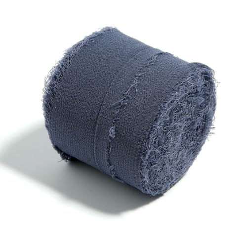 5 m / Rolle, handgefertigt, ausgefranste Kanten, Satin-Chiffon, seidenähnliches Band für Bastelarbeiten, Geschenkverpackungen, Blumensträuße, Party, Weihnachtsdekoration, 5 m von ZQJIFHAKOT