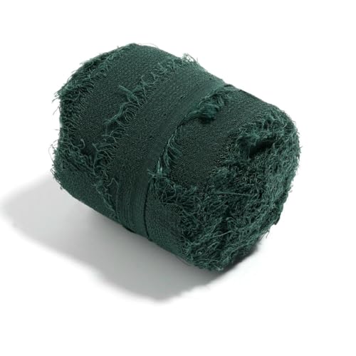 5 m / Rolle, handgefertigt, ausgefranste Kanten, Satin-Chiffon, seidenähnliches Band für Bastelarbeiten, Geschenkverpackungen, Blumensträuße, Party, Weihnachtsdekoration, 5 m von ZQJIFHAKOT