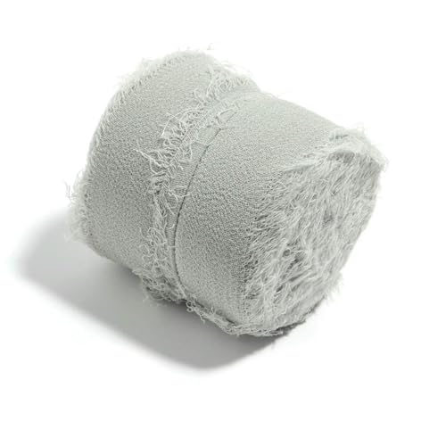 5 m / Rolle, handgefertigt, ausgefranste Kanten, Satin-Chiffon, seidenähnliches Band für Bastelarbeiten, Geschenkverpackungen, Blumensträuße, Party, Weihnachtsdekoration, 5 m von ZQJIFHAKOT