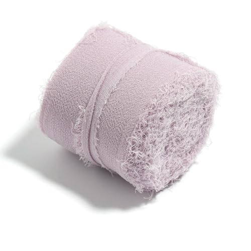 5 m / Rolle, handgefertigt, ausgefranste Kanten, Satin-Chiffon, seidenähnliches Band für Bastelarbeiten, Geschenkverpackungen, Blumensträuße, Party, Weihnachtsdekoration, 5 m von ZQJIFHAKOT
