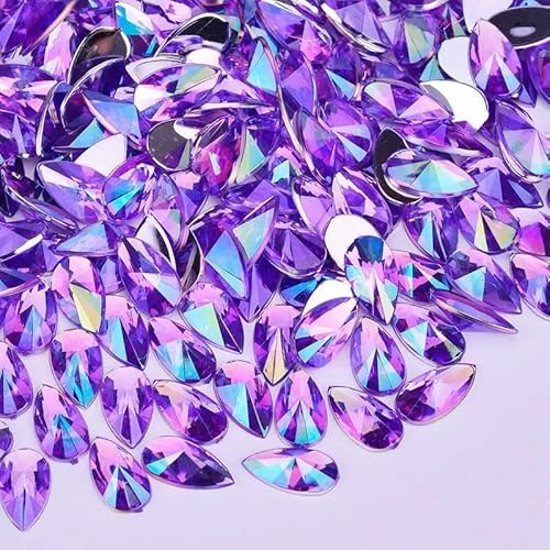 8 x 13 mm, 9 x 18 mm, violett, ABKristall, Tropfen-Strassapplikation, flache Rückseite, Acryl-Kristallstein, nicht fixierend, für Scrapbook-Perlen 8 x 13 mm, 9 x 18 mm, violett, ABKristall, Tropfen-Strassapplikation, flache Rückseite, Acryl-Kristallstein, nicht fixierend, für Scrapbook-Perlen von ZQJIFHAKOT