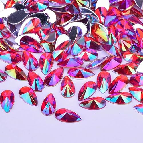 8 x 13 mm, 9 x 18 mm, violett, ABKristall, Tropfen-Strassapplikation, flache Rückseite, Acryl-Kristallstein, nicht fixierend, für Scrapbook-Perlen 8 x 13 mm, 9 x 18 mm, violett, ABKristall, Tropfen-Strassapplikation, flache Rückseite, Acryl-Kristallstein, nicht fixierend, für Scrapbook-Perlen von ZQJIFHAKOT
