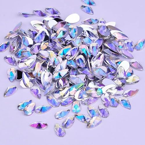 8 x 13 mm, 9 x 18 mm, violett, ABKristall, Tropfen-Strassapplikation, flache Rückseite, Acryl-Kristallstein, nicht fixierend, für Scrapbook-Perlen 8 x 13 mm, 9 x 18 mm, violett, ABKristall, Tropfen-Strassapplikation, flache Rückseite, Acryl-Kristallstein, nicht fixierend, für Scrapbook-Perlen von ZQJIFHAKOT