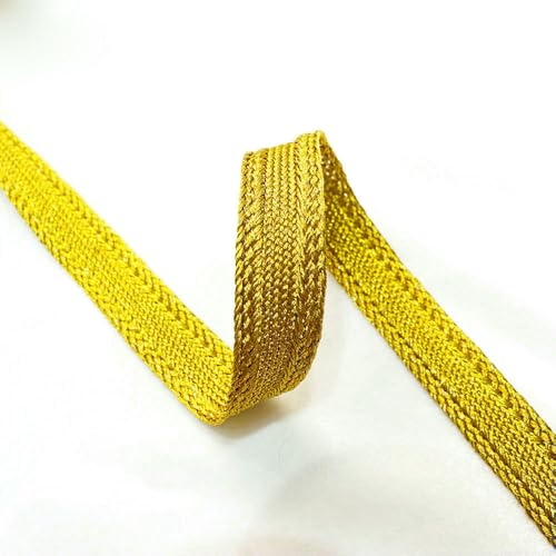 9,1 m Goldfadenband, gewebtes Stickband, geflochtenes Band für dekorative Kleidung, Taschen, Schuhe, Zubehör, ZD009 9,1 m Goldfadenband, gewebtes Stickband, geflochtenes Band für dekorative Kleidung, Taschen, Schuhe, Zubehör, ZD009 von ZQJIFHAKOT