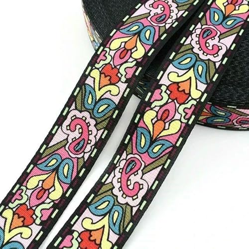 Bedrucktes Nylon-Gurtband, Boho, Taschengurt, Handtaschengriff, Ledergürtel, Schrägband, Nähmaterial, Zubehör, 5 m, 38 mm Bedrucktes Nylon-Gurtband, Boho, Taschengurt, Handtaschengriff, Ledergürtel, Schrägband, Nähmaterial, Zubehör, 5 m, 38 mm von ZQJIFHAKOT