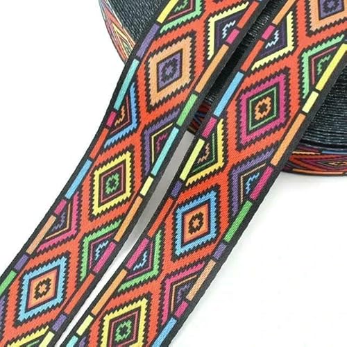 Bedrucktes Nylon-Gurtband, Boho, Taschengurt, Handtaschengriff, Ledergürtel, Schrägband, Nähmaterial, Zubehör, 5 m, 38 mm Bedrucktes Nylon-Gurtband, Boho, Taschengurt, Handtaschengriff, Ledergürtel, Schrägband, Nähmaterial, Zubehör, 5 m, 38 mm von ZQJIFHAKOT
