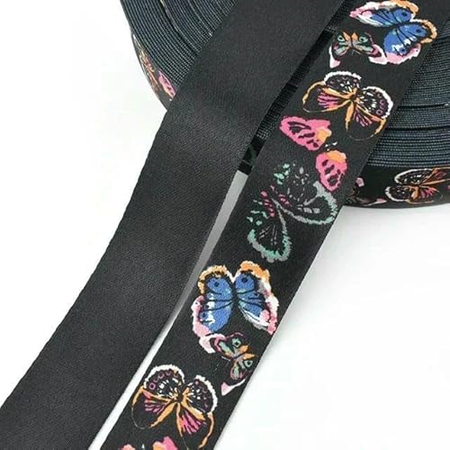 Bedrucktes Nylon-Gurtband, Boho, Taschengurt, Handtaschengriff, Ledergürtel, Schrägband, Nähmaterial, Zubehör, 5 m, 38 mm von ZQJIFHAKOT