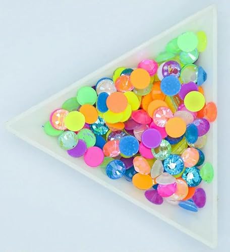 Fluoreszenzfarben, Neon-Fix-Strasssteine, leuchtend, zum Aufbügeln, für Stoff, Kleidung, Kleid von ZQJIFHAKOT