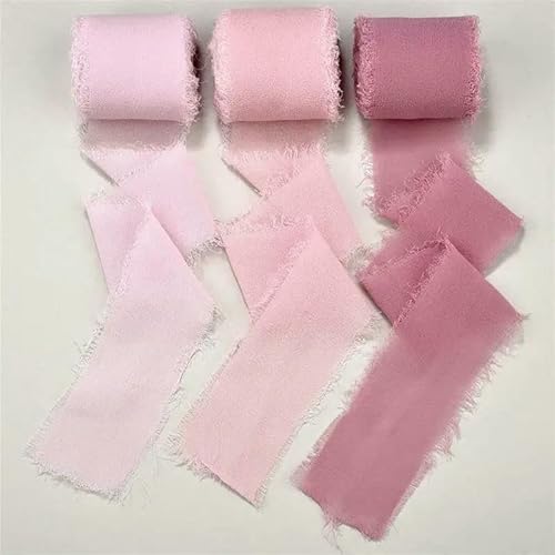 Gaze-Chiffonband, Seidenähnliches Band, Hochzeitseinladung, Blumenstrauß, Stoffbänder, Weihnachtsdekoration, Geschenkverpackung, 4,5 m von ZQJIFHAKOT