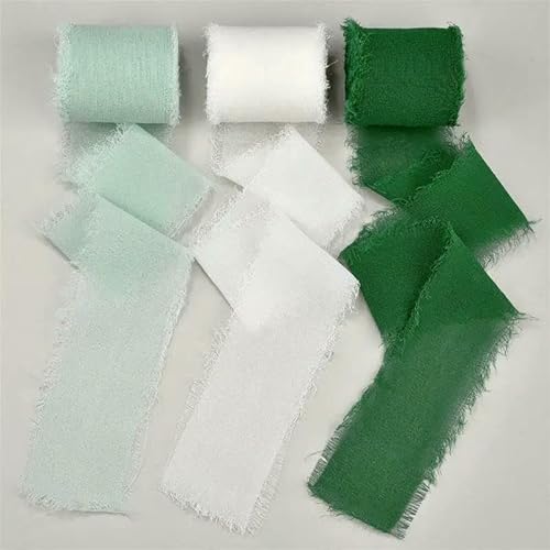 Gaze-Chiffonband, Seidenähnliches Band, Hochzeitseinladung, Blumenstrauß, Stoffbänder, Weihnachtsdekoration, Geschenkverpackung, 4,5 m von ZQJIFHAKOT