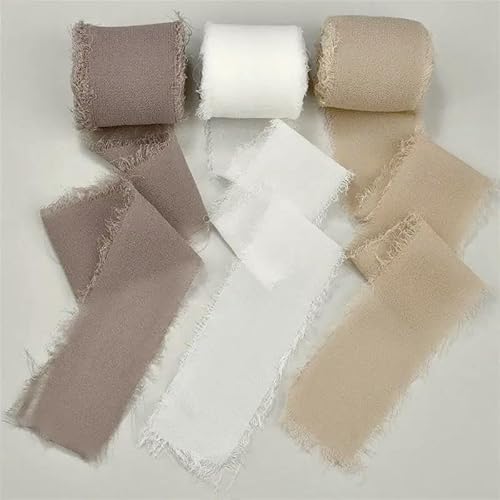 Gaze-Chiffonband, Seidenähnliches Band, Hochzeitseinladung, Blumenstrauß, Stoffbänder, Weihnachtsdekoration, Geschenkverpackung, 4,5 m von ZQJIFHAKOT
