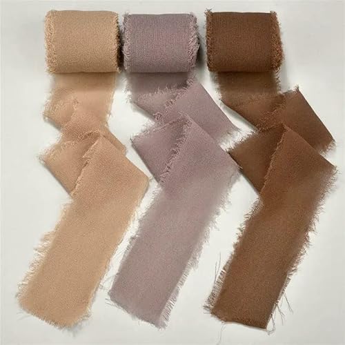 Gaze-Chiffonband, Seidenähnliches Band, Hochzeitseinladung, Blumenstrauß, Stoffbänder, Weihnachtsdekoration, Geschenkverpackung, 4,5 m Gaze-Chiffonband, Seidenähnliches Band, Hochzeitseinladung, Blumenstrauß, Stoffbänder, Weihnachtsdekoration, Geschenkverpackung, 4,5 m von ZQJIFHAKOT