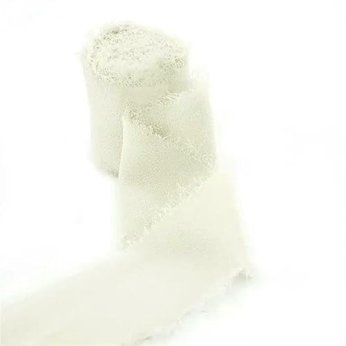 Gaze-Chiffonband, Seidenähnliches Band, Hochzeitseinladung, Blumenstrauß, Stoffbänder, Weihnachtsdekoration, Geschenkverpackung, 4,5 m von ZQJIFHAKOT
