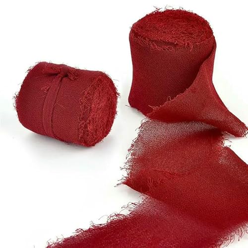 Gaze-Chiffonband, Seidenähnliches Band, Hochzeitseinladung, Blumenstrauß, Stoffbänder, Weihnachtsdekoration, Geschenkverpackung, 4,5 m von ZQJIFHAKOT