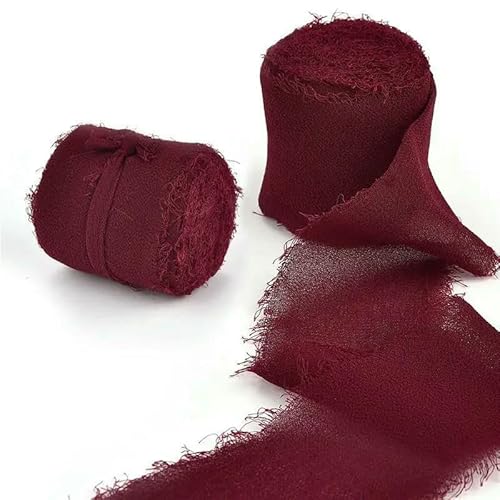 Gaze-Chiffonband, Seidenähnliches Band, Hochzeitseinladung, Blumenstrauß, Stoffbänder, Weihnachtsdekoration, Geschenkverpackung, 4,5 m von ZQJIFHAKOT
