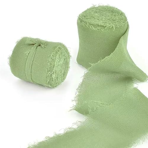 Gaze-Chiffonband, Seidenähnliches Band, Hochzeitseinladung, Blumenstrauß, Stoffbänder, Weihnachtsdekoration, Geschenkverpackung, 4,5 m von ZQJIFHAKOT