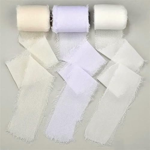 Gaze-Chiffonband, Seidenähnliches Band, Hochzeitseinladung, Blumenstrauß, Stoffbänder, Weihnachtsdekoration, Geschenkverpackung, 4,5 m von ZQJIFHAKOT