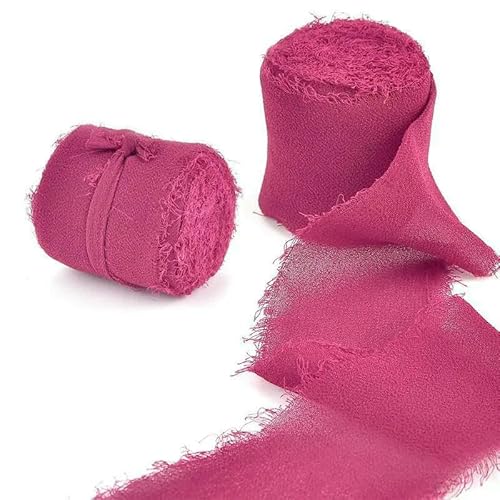 Gaze-Chiffonband, Seidenähnliches Band, Hochzeitseinladung, Blumenstrauß, Stoffbänder, Weihnachtsdekoration, Geschenkverpackung, 4,5 m von ZQJIFHAKOT