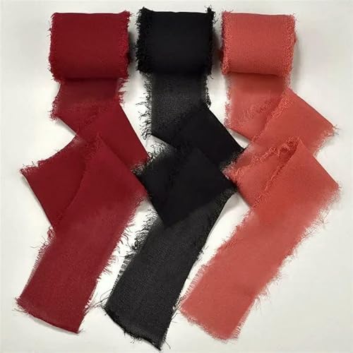 Gaze-Chiffonband, Seidenähnliches Band, Hochzeitseinladung, Blumenstrauß, Stoffbänder, Weihnachtsdekoration, Geschenkverpackung, 4,5 m von ZQJIFHAKOT