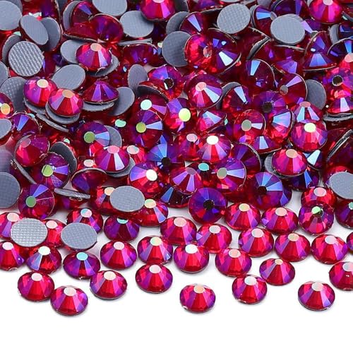 Glasrote Strasssteine SS6-SS30, Nagelkunst-Dekoration, Kristall für Hochzeitskleid, Bastelzubehör von ZQJIFHAKOT