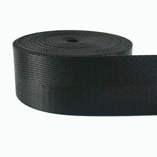 Nylon-Gurtband, 5 m, 20–50 mm, schwarzes Nylonband, Polyesterband, Rucksackgurt, Sicherheitsgurt, Bekleidungsband, Schrägband, Nähzubehör Nylon-Gurtband, 5 m, 20–50 mm, schwarzes Nylonband, Polyesterband, Rucksackgurt, Sicherheitsgurt, Bekleidungsband, Schrägband, Nähzubehör von ZQJIFHAKOT