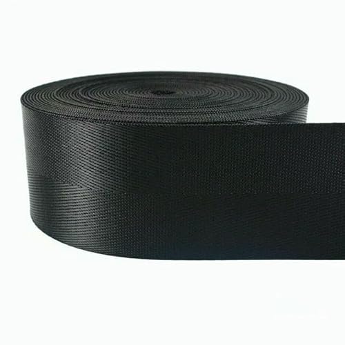 Nylon-Gurtband, 5 m, 20–50 mm, schwarzes Nylonband, Polyesterband, Rucksackgurt, Sicherheitsgurt, Bekleidungsband, Schrägband, Nähzubehör von ZQJIFHAKOT